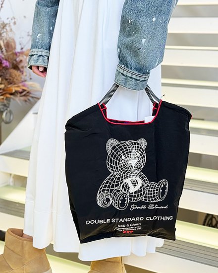 ڿDOUBLE STANDARD CLOTHING  BALL&CHAINGRAPHIC BEAR SHOPPING BAG M SIZEBLACK2024