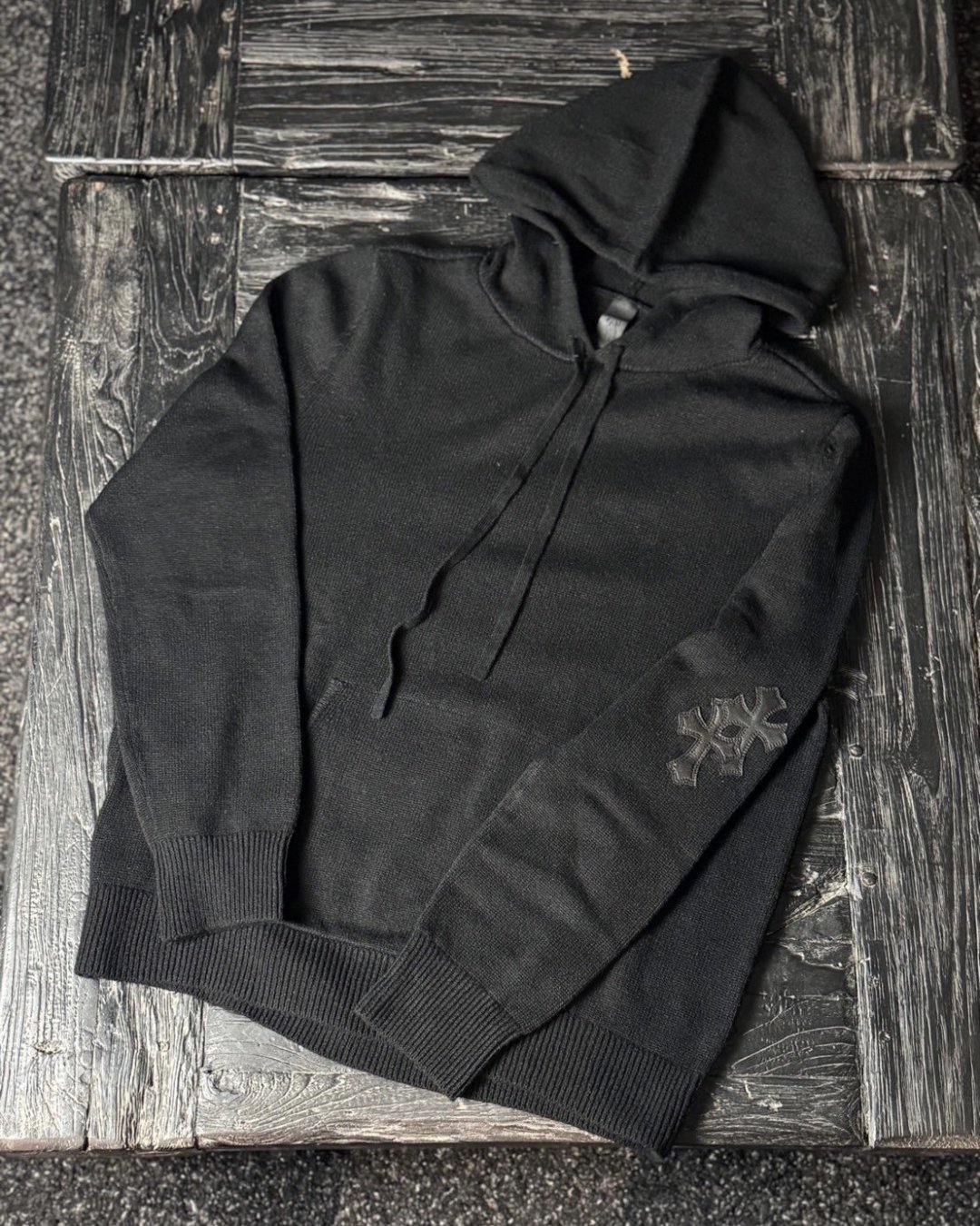 CHROME HEARTS  SWEATER WAITING ROOM BLACK CASHMERE 2024