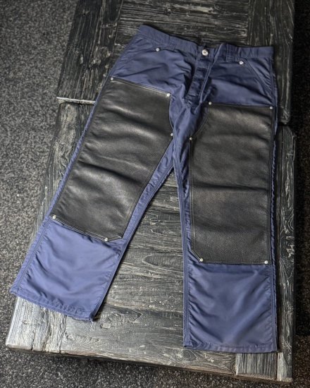 CHROME HEARTS  PANTS CARPENTER DOUBLE KNEE NAVY / YELLOW2024