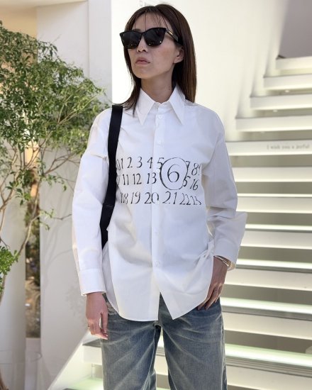 MM6 MAISON MARGIELALONG SLEEVED SHIRTWHITE2025ղ