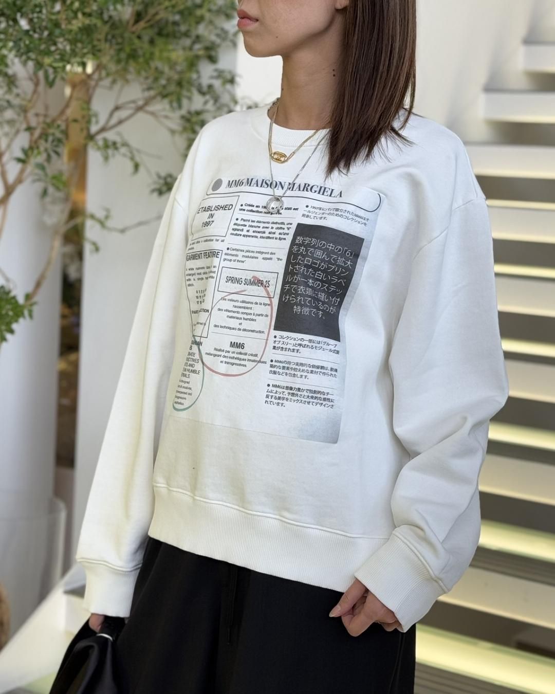 MM6 MAISON MARGIELA｜SWEATSHIRT｜OFF WHITE｜2025春夏｜正規