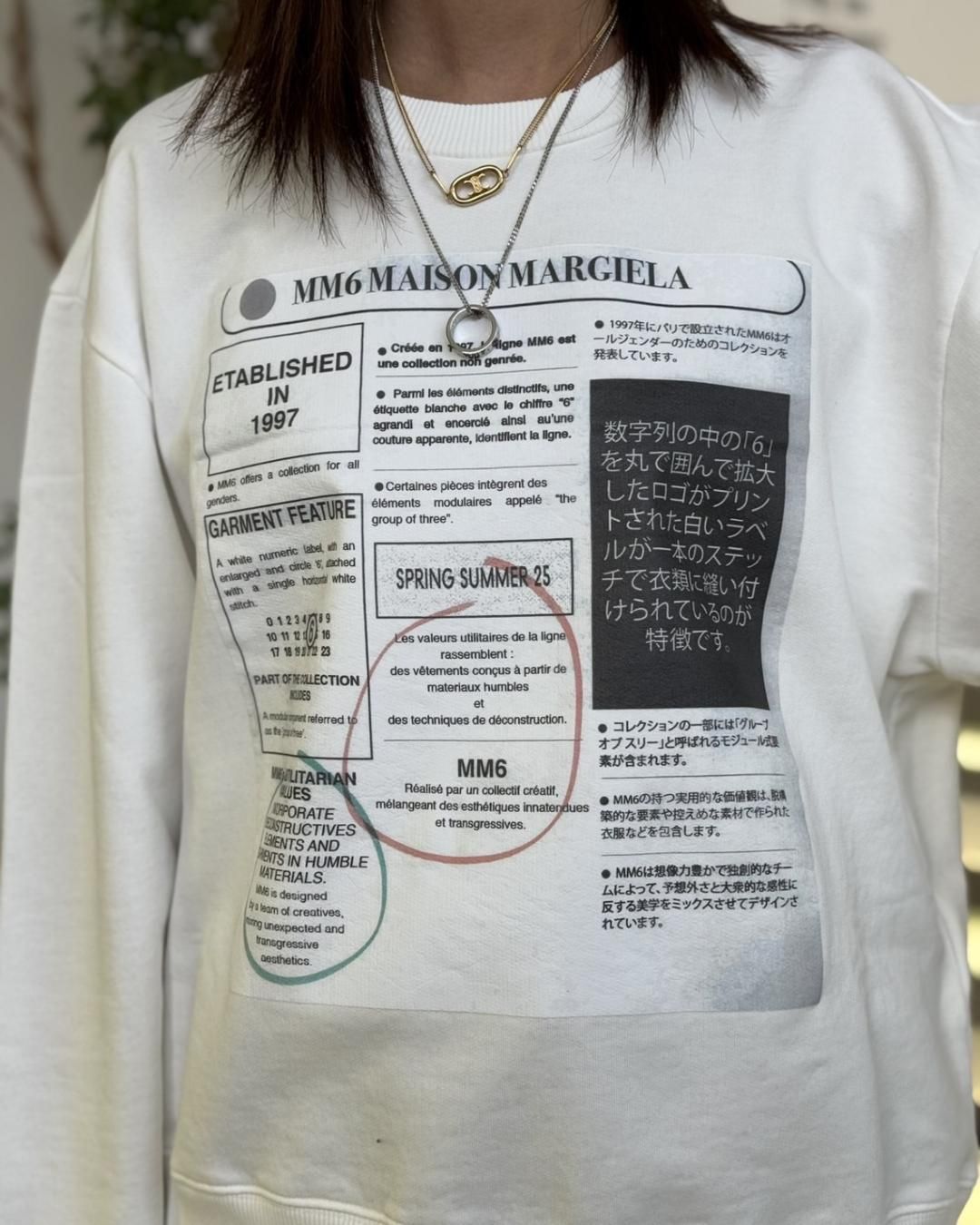 MM6 MAISON MARGIELA｜SWEATSHIRT｜OFF WHITE｜2025春夏｜正規