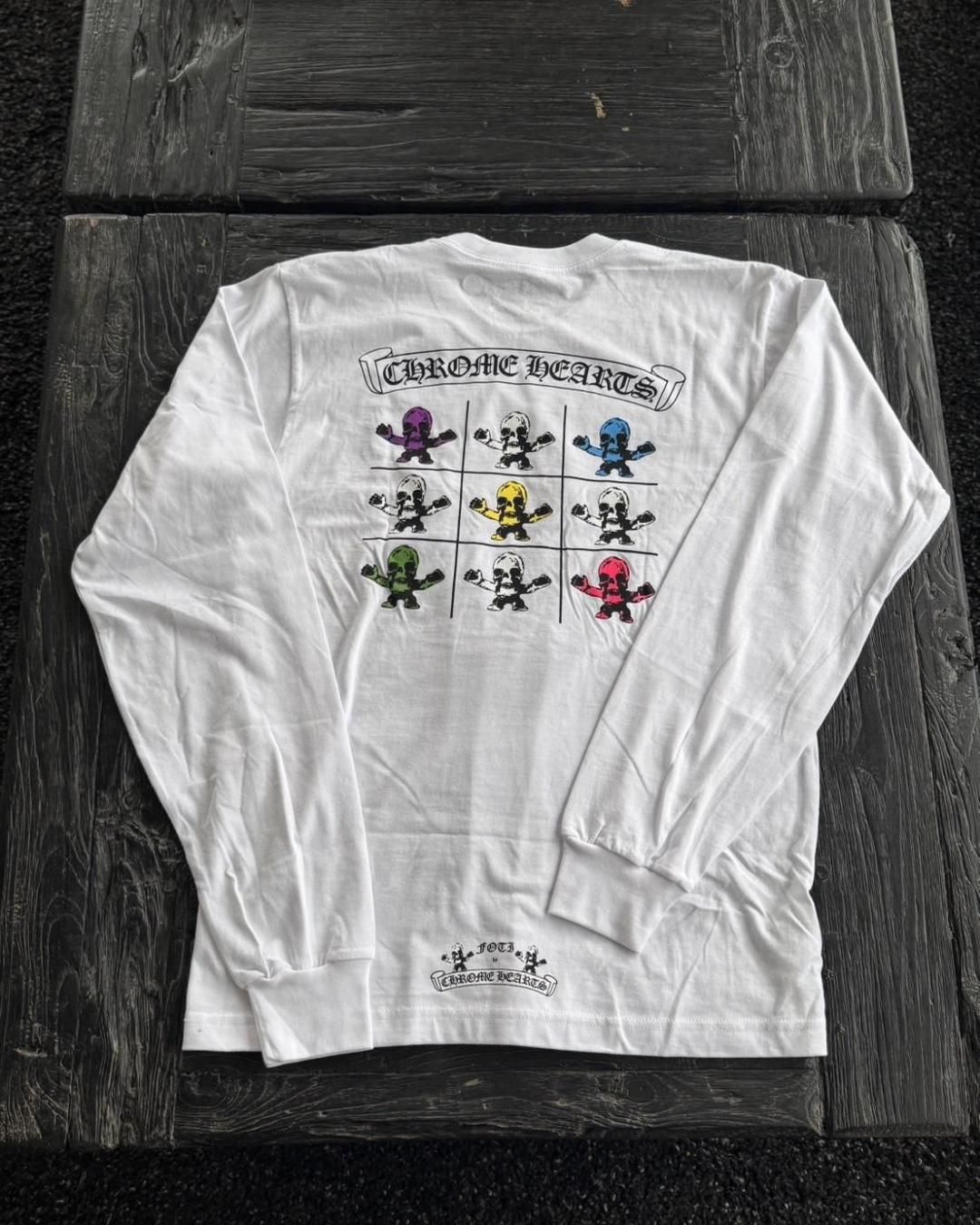 CHROME HEARTS ｜ LS TEE FOTI TIKTAK TEETER｜WHITE ｜2025