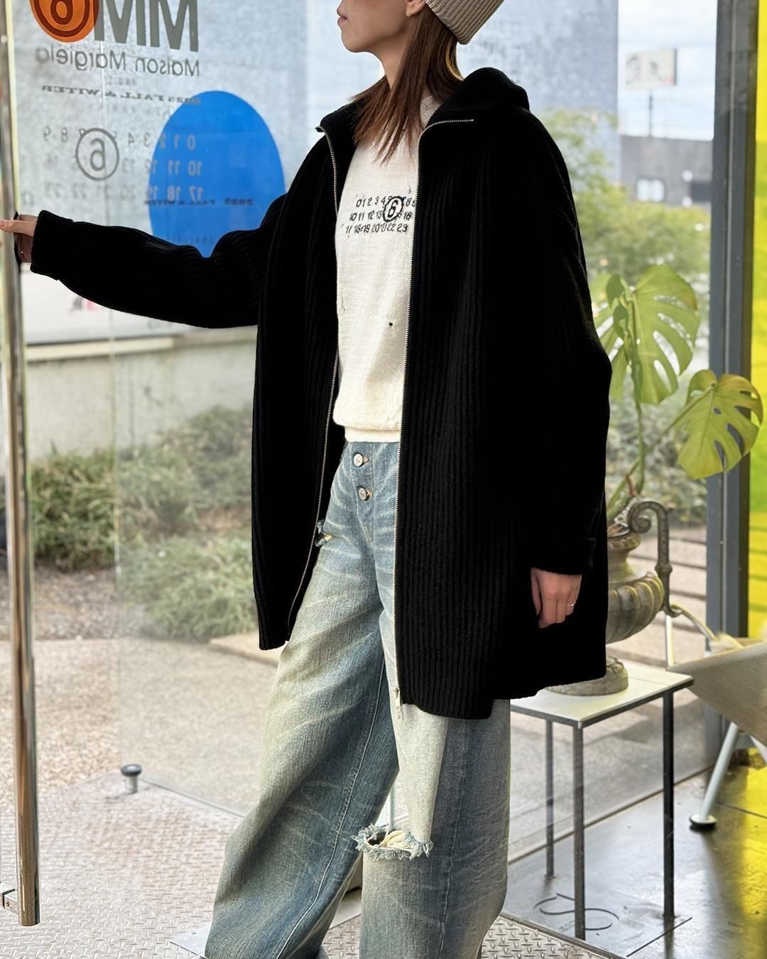 MM6 MAISON MARGIELA｜ジップアップニット｜ブラック｜2025秋冬｜正規