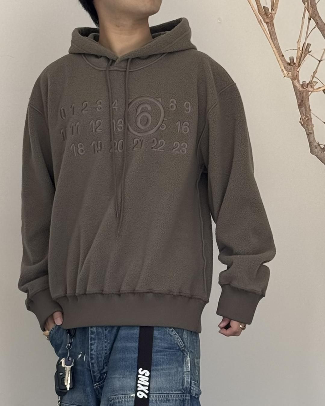 MM6 MAISON MARGIELA｜ナンバリング ボア フリース パーカー