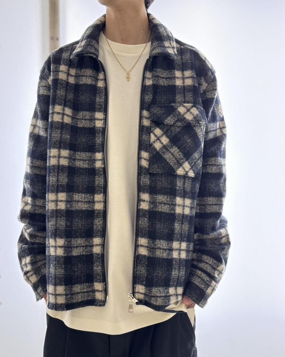 モンクレール メンズ｜CAMICIA | チェックシャツ ジャケット｜グレー