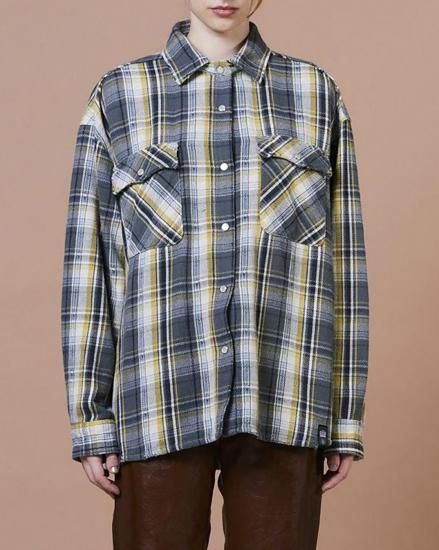 DOUBLE STANDARD CLOTHINGCHECK DOBBY SHIRTGREY CHECK2025