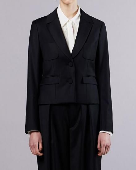 SOV.WOOL SILK TAILORED JACKETBLACK2025