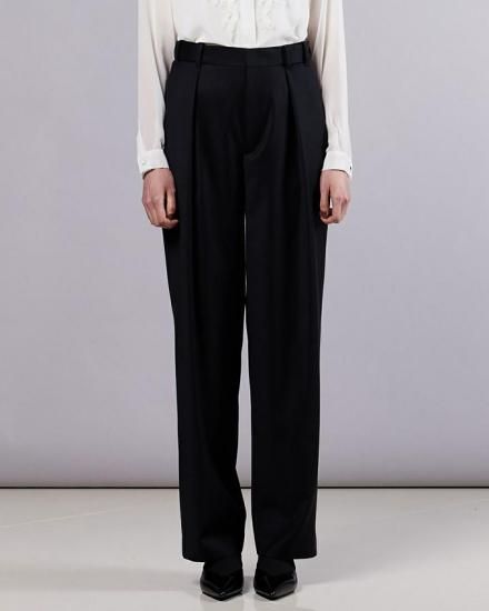 SOV.WOOL SILK TAPERED PANTSBLACK2025