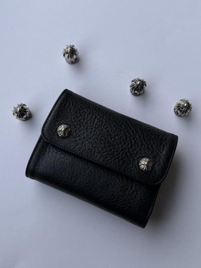 CHROME HEARTSWALLET WAVE MINIBLACK LEATHER