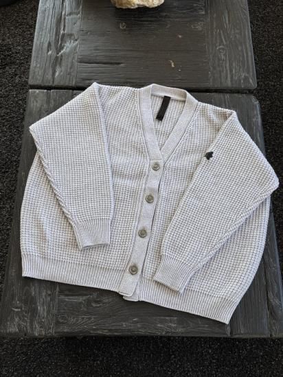 CHROME HEARTSCASHMERE CARDIGAN HIT & RUN H.GREY WAFFLE
