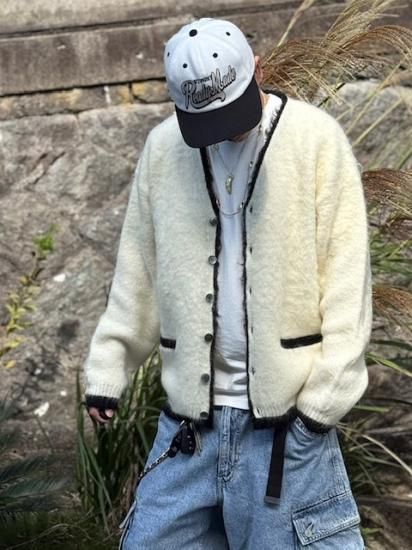 SAINT Mxxxxxx ��KNIT CARDIGAN / TRIM��WHITE��2025����