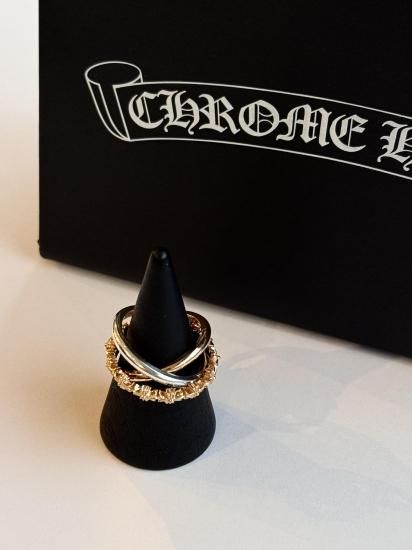 CHROME HEARTS TINY CH PLUS BAND RING  22K / SILVER