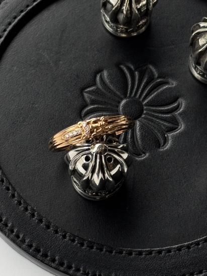 CHROME HEARTS 22K BABY CLASSIC DAGGER RING / PAVE DIAGOLD