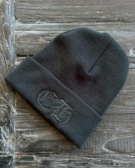 CHROME HEARTS ��WATCH CAP BLACK EMB��BLACK