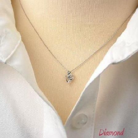K10WG ダイヤモンド ネックレス 0.04CT