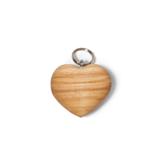 Wood Key Ring - Heartåå  - ϡ
