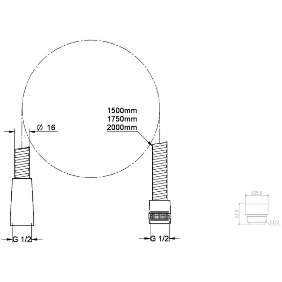 ユーフォリアO2・ハンドシャワー専用フレックスシャワーホース 1500mm - グローエ公式オンラインストア