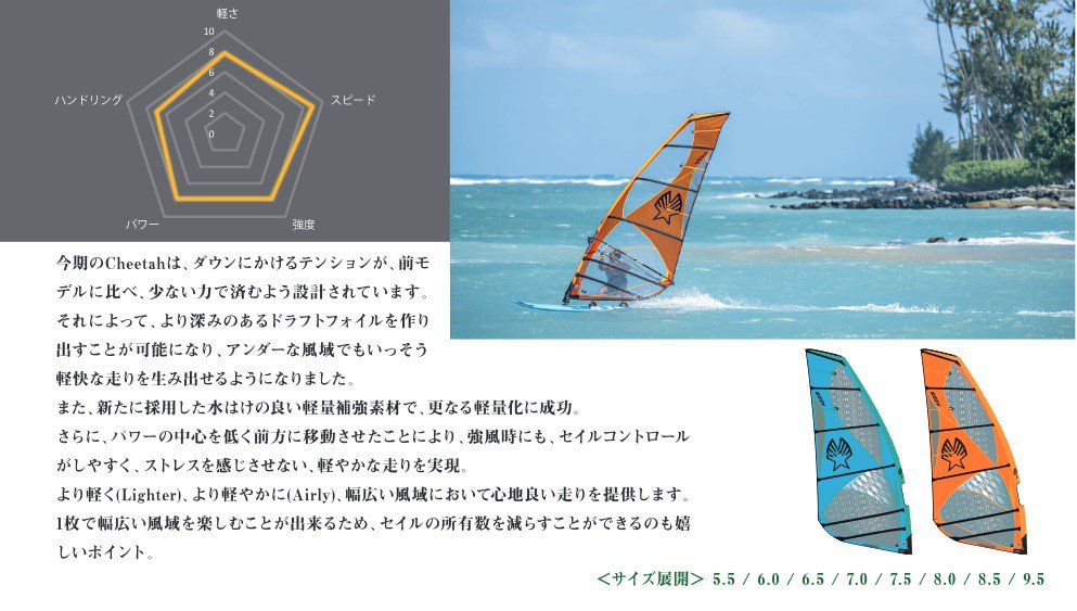 新品在庫処分特価！イジーセイル EZZYSAIL 2023/ チーター CHEETAH 6.5 (BLUE/GREEN) ウインドサーフィン  WINDSURFING セイル SAIL