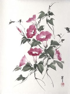 We are selling original sumi-e (colorful paintings) of 