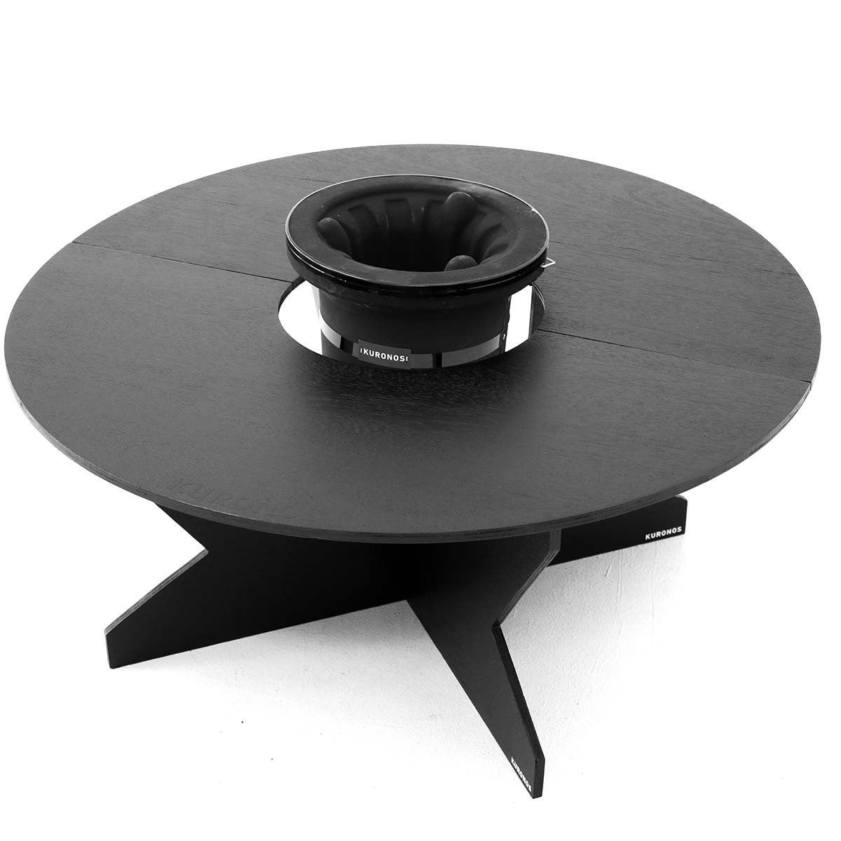 KURONOS クロノス テーブル 黒円卓テーブル 七輪専用 折りたたみ式