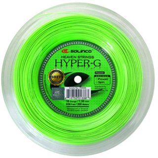 SOLINCO テニスガット ストリング ハイパーG ソフト / HYPER-G SOFT 115 ・120・125・130 ライトグリーン 200mロール (KSC788R)