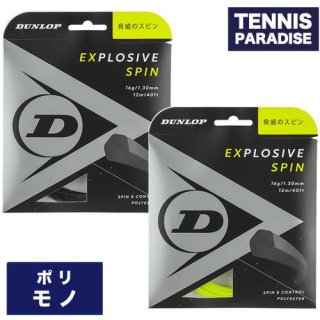 DUNLOP エクスプロッシブ・スピン / EXPLOSIVE SPIN 125・130 ダンロップ 単張り テニスガット (DST11001) ブラック・イエロー
