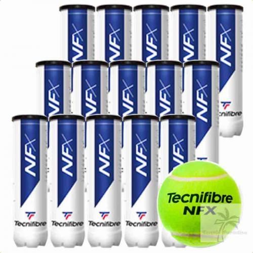 テクニファイバー（Tecnifibre）COURTボール60球（4球×15）1箱 Tecnifibre テニスボール硬式 NFX 60球入 4球入りx15缶