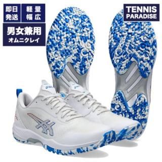 2025 asics テニスシューズ | ホワイト x エレクトリックブルー