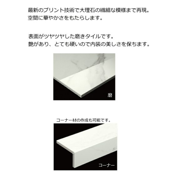 水道管が破裂 大判タイル 1200x600角タイル 磁器質 天然石 大理石 調