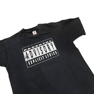 1990s!! "PARENTAL ADVISORY" logo design T-shirt (size L)