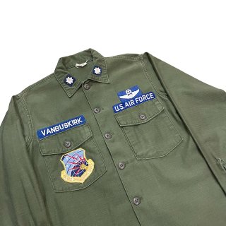 1970s!! US.AIRFORCE military OG107 baker shirt (Ź)