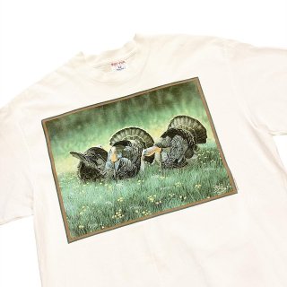 Made in USA!! 1990s Old animal design print T-shirt (Ź)