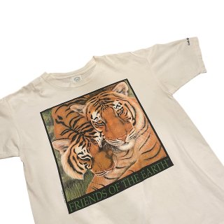 Made in USA!! 1990s Animal design print T-shirt (size XL)