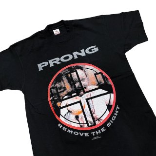 Made in USA!! 1990s PRONG band print T-shirt(size L)