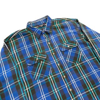 1980s!! MIGHTY MAC heavy flannel check shirt (size 2XL-TALL)