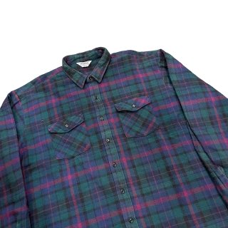 Made in USA!! 1980s FIVE BROTHER heavy flannel shirt (size 3XL)