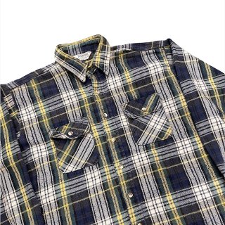 Made in USA!! 1980s FIVEBROTHER heavy flannel check shirt (size XL)