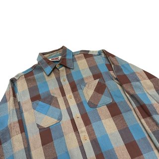 Made in USA!! 1990s BIGMAC heavy flannel check shirt (size L-TALL)