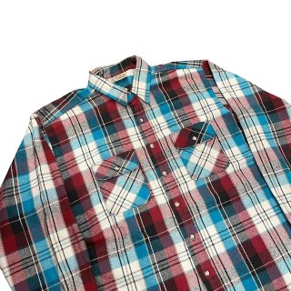 Made in USA!! 1990s FIVEBROTHER heavy flannel check shirt (size XL-TALL)