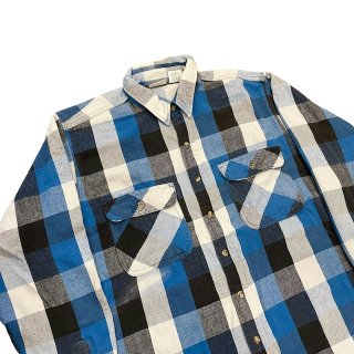 1990s!! FIVE BROTHER heavy flannel check shirt (size XL-TALL)