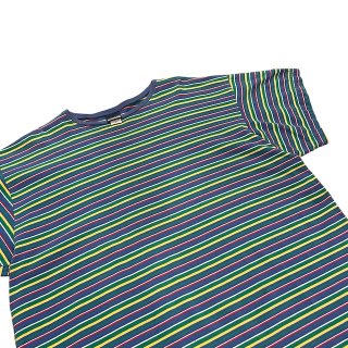 Made in USA!! 1990s Stripe print T-shirt (size XL)
