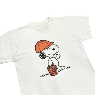 Made in USA!! 1990s Good design print T-shirt "SNOOPY" (size L)