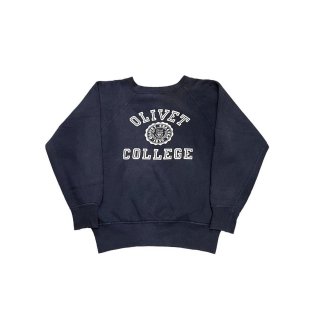 1960s!! Vintage "Champion" college print sweat shirt "OLIVET COLLEGE" (size L)