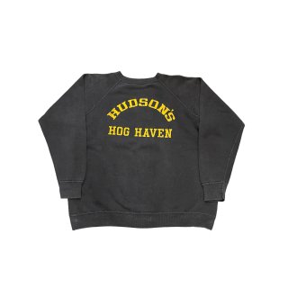 1960s!! Vintage "HUDSON'S HOGHAVEN" print sweat shirt (size L)