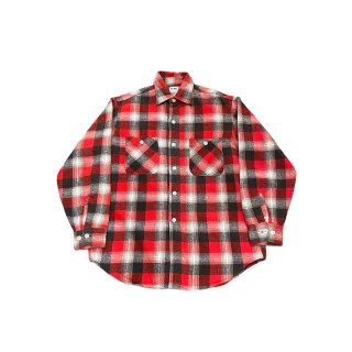 1960s!! "BIGMAC" Vintage heavy flannel check shirt (size M)