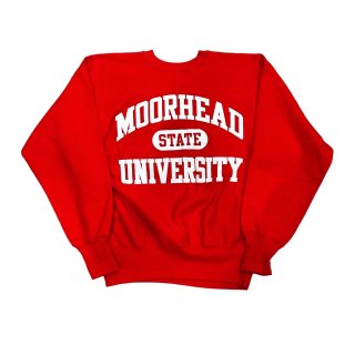 Made in USA!! 1990s Champion reverseweave sweat shirt "MOORHEAD UNIVERSITY" (size L)