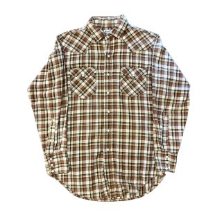 Made in USA 1960s~ vintage western check shirt "wrangler"(size S~M)