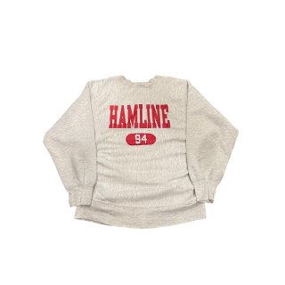 1980s!! Champion reverseweave sweat shirt "HAMLINE" (size XXL)