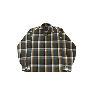 1960s!! "VAN HEUSEN" Vintage cottonpolyester check shirt (size M)